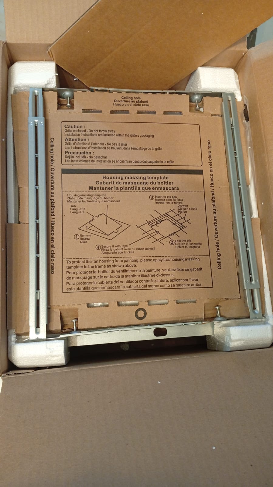 Extractor de aire para baño Panasonic, Pick-A-Flow, sensor de humedad.