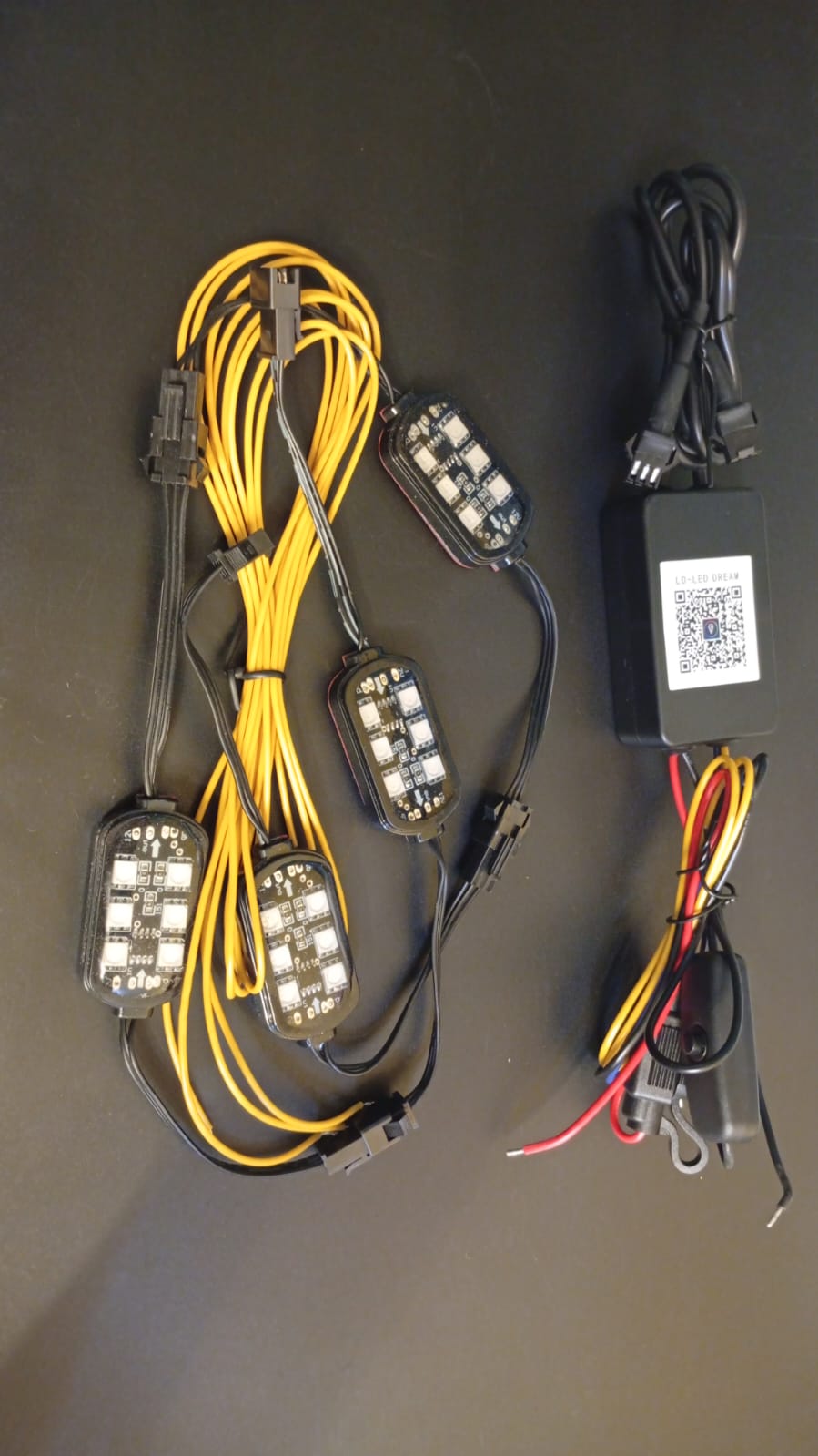 Kit de 16 luces LED, RGB para motocicleta, control de aplicación.