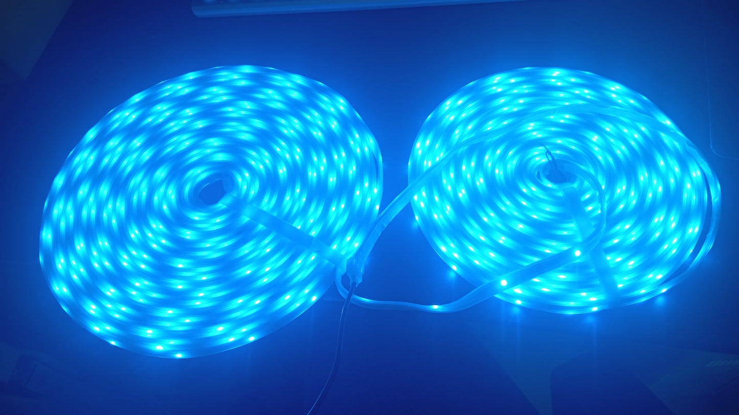 Tira de luces LED para exteriores, 200FT, impermeable, control rem.