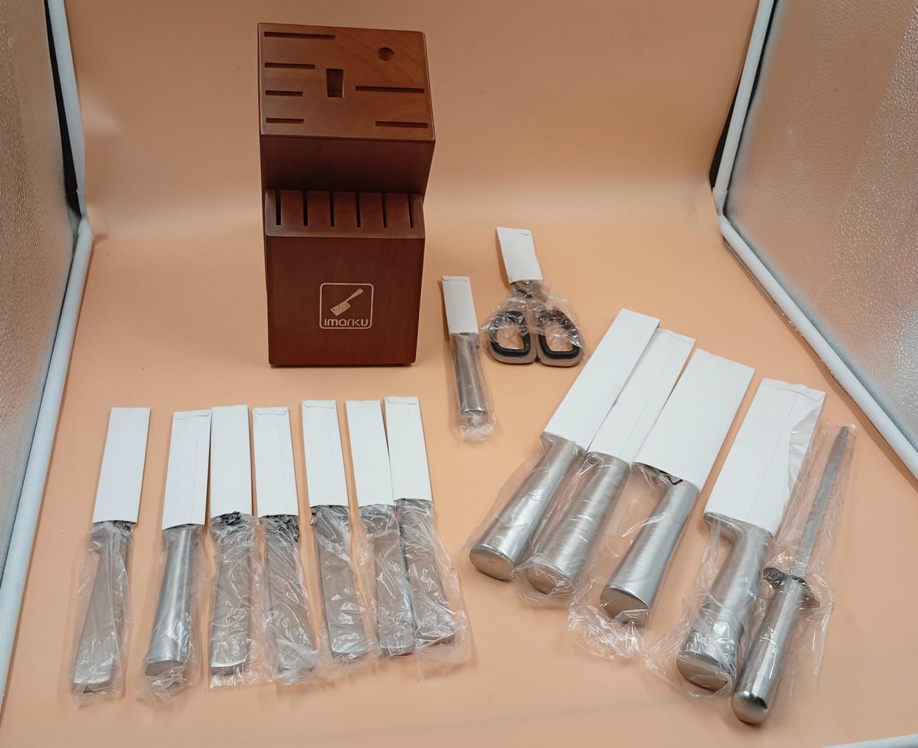 Juego de cuchillos, japonés, Stainless Steel, bloke madera.