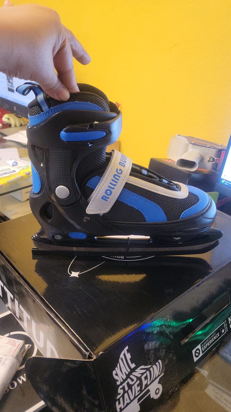 Patines de hielo ajustables, hockey sobre hielo para niños, niñas.