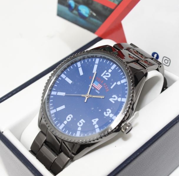 U.S. Polo Assn. Reloj analógico para hombre, acero inoxidable.