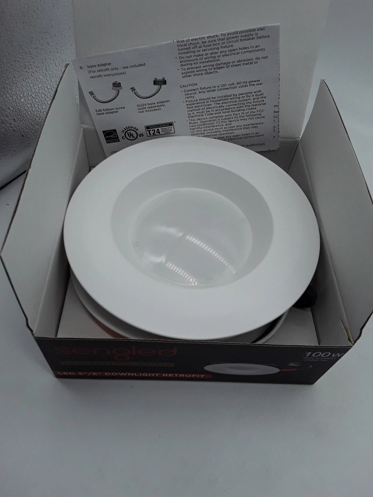 Luz LED Sengled dimmable, empotrable, retrofit, 5/6", 100W.