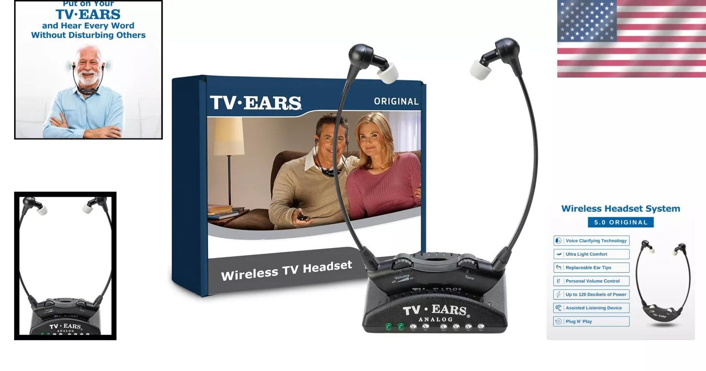 Auriculares de TV inalámbricos infrarrojos con puntas de espuma.