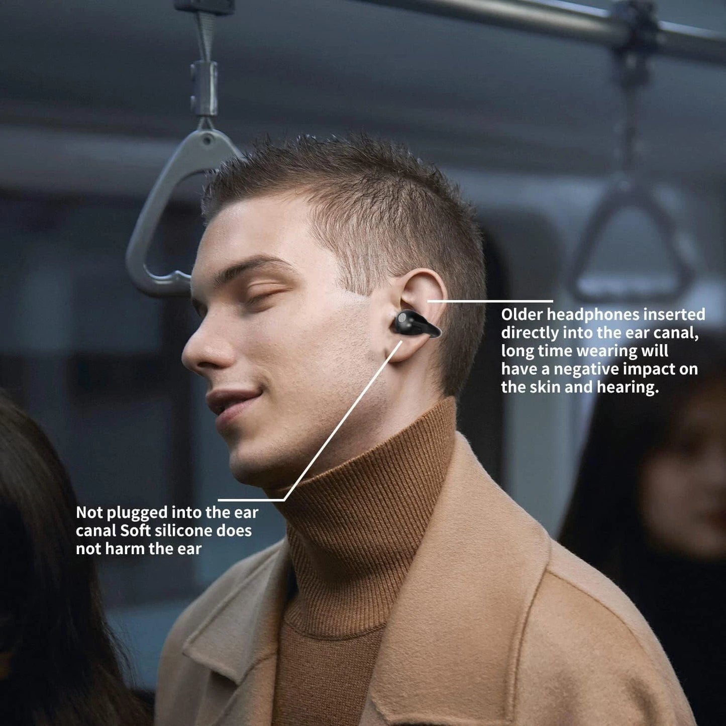 Auriculares inalámbricos, YYK-Q71 Bluetooth 5.3. negros brillantes.