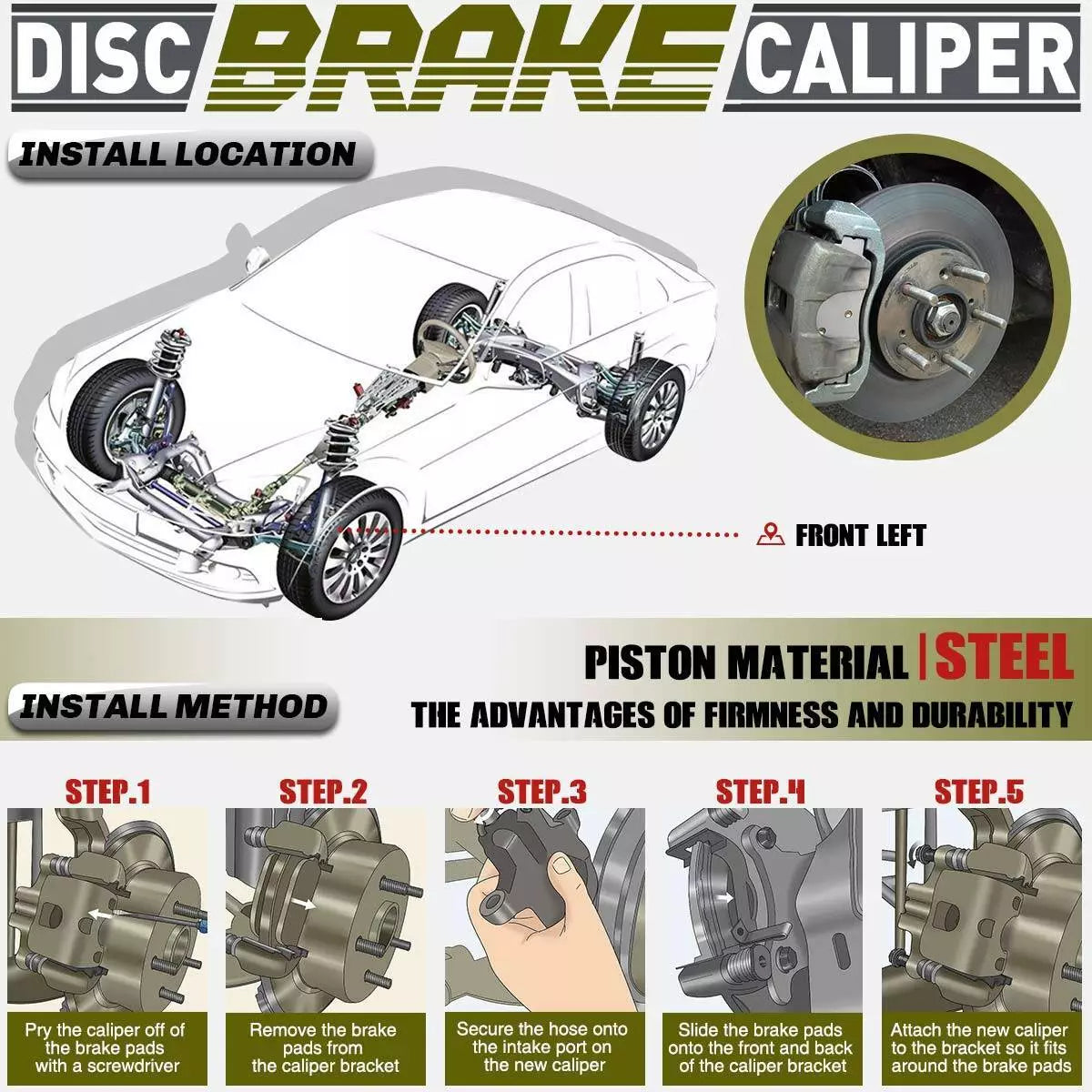 Conjunto de pinza de freno de disco con soporte, LEXUS Is250-2006.