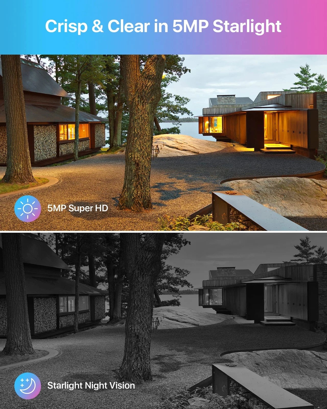 Cámara panorámica/inclinable WiFi exterior 3K.