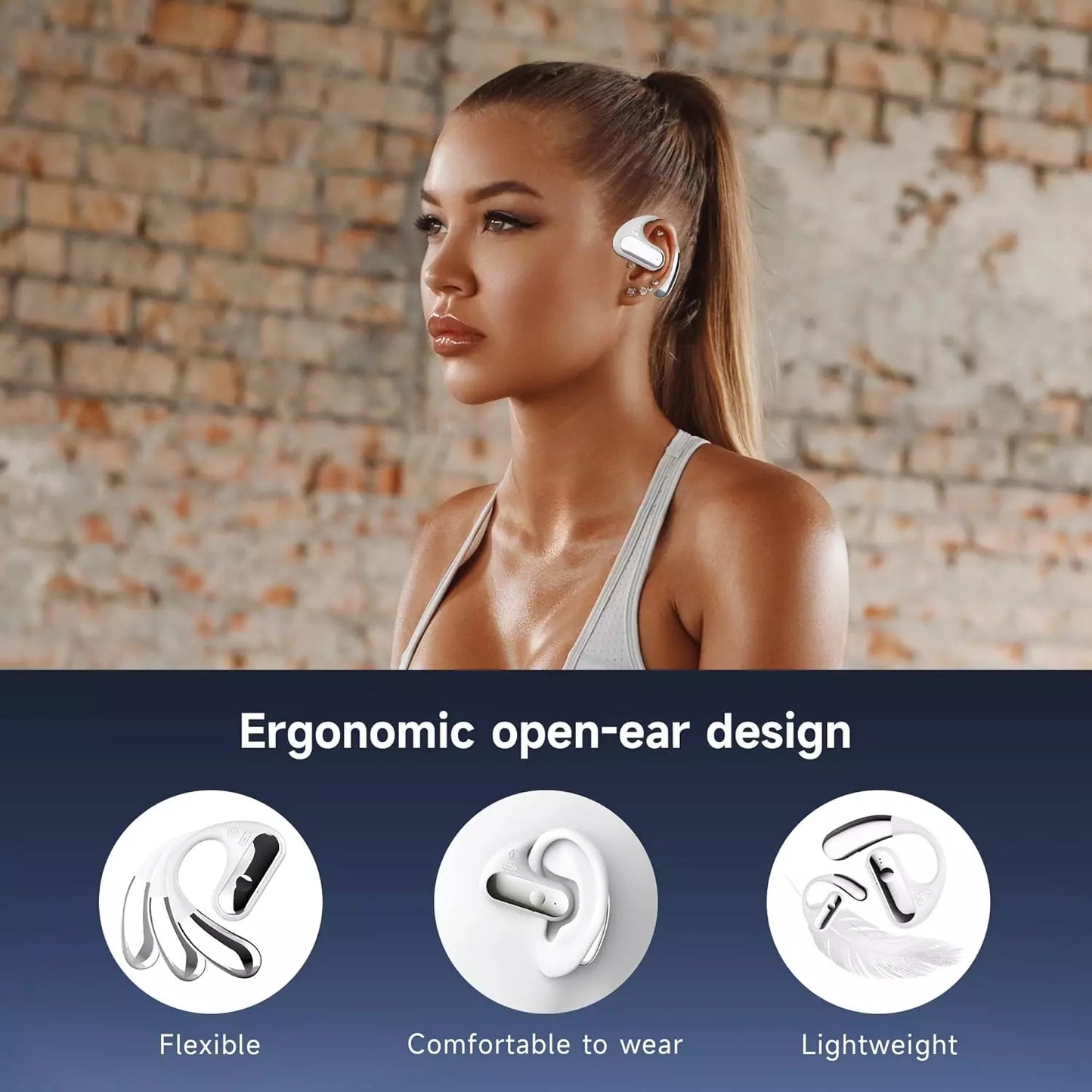 Auriculares Bluetooth 5.4 Open Ear YYK-Q28 blanco