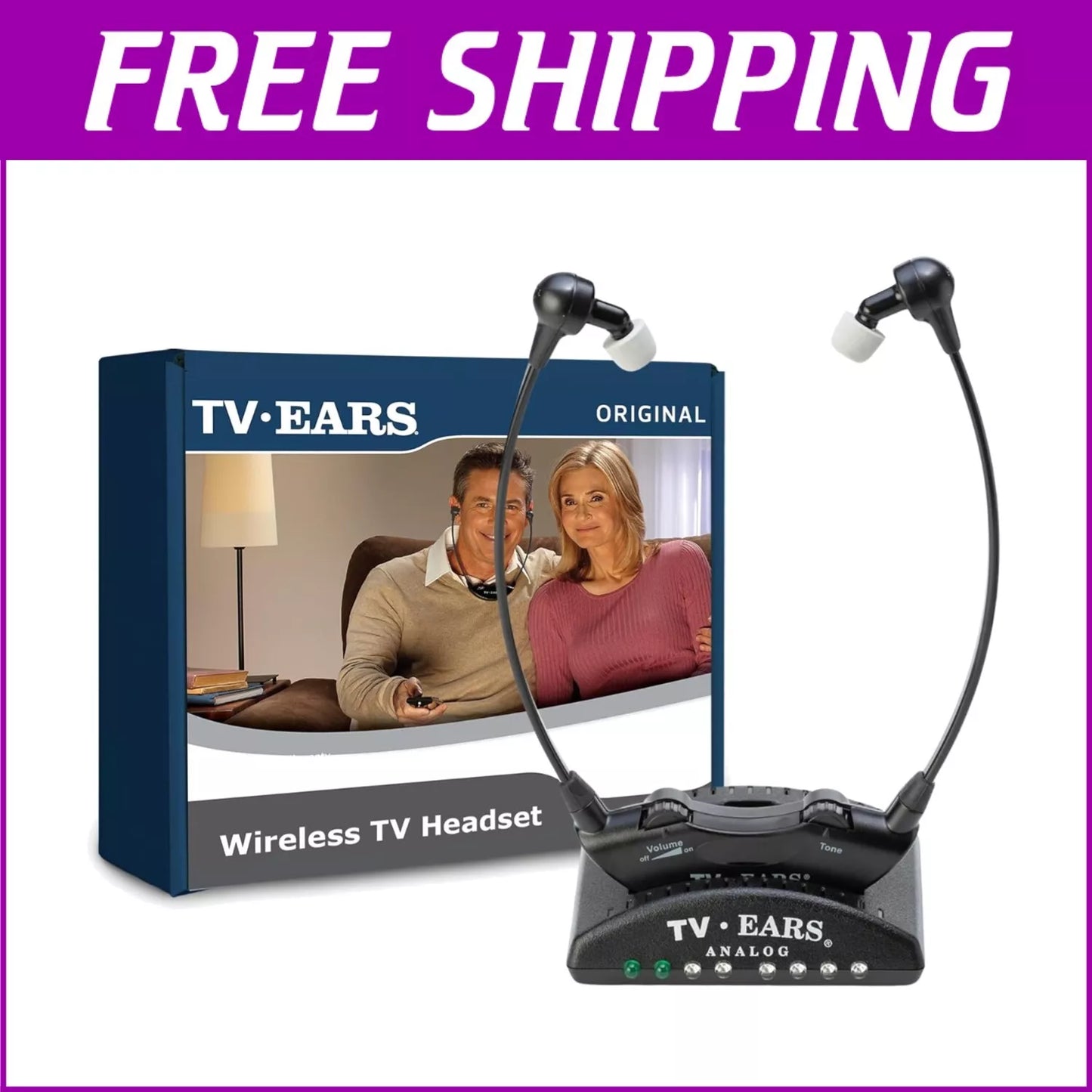 Auriculares de TV inalámbricos infrarrojos con puntas de espuma.