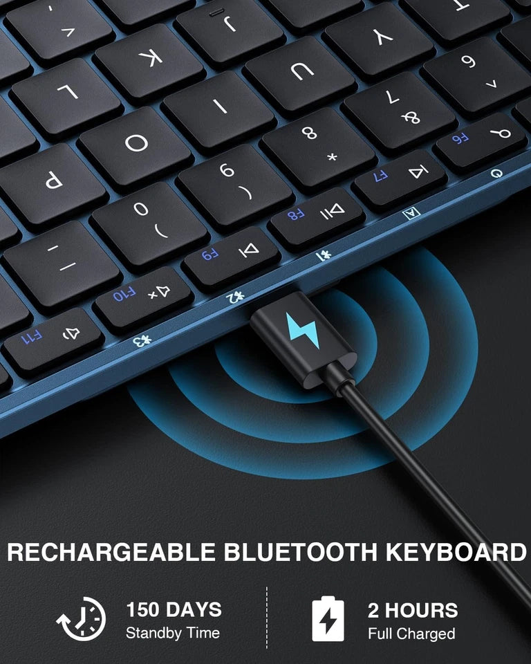ProtoArc Teclado Bluetooth plegable, XK01 inalámbrico portátil con teclado numérico