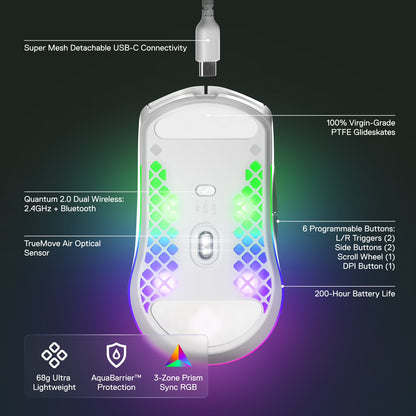 Mouse inalámbrico óptico para juegos SteelSeries Aerox 3