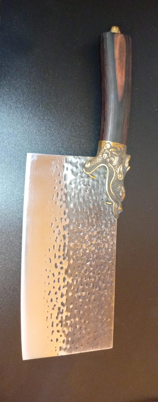 Cuchillo de carnicero, de acero Longquan, mango de madera.
