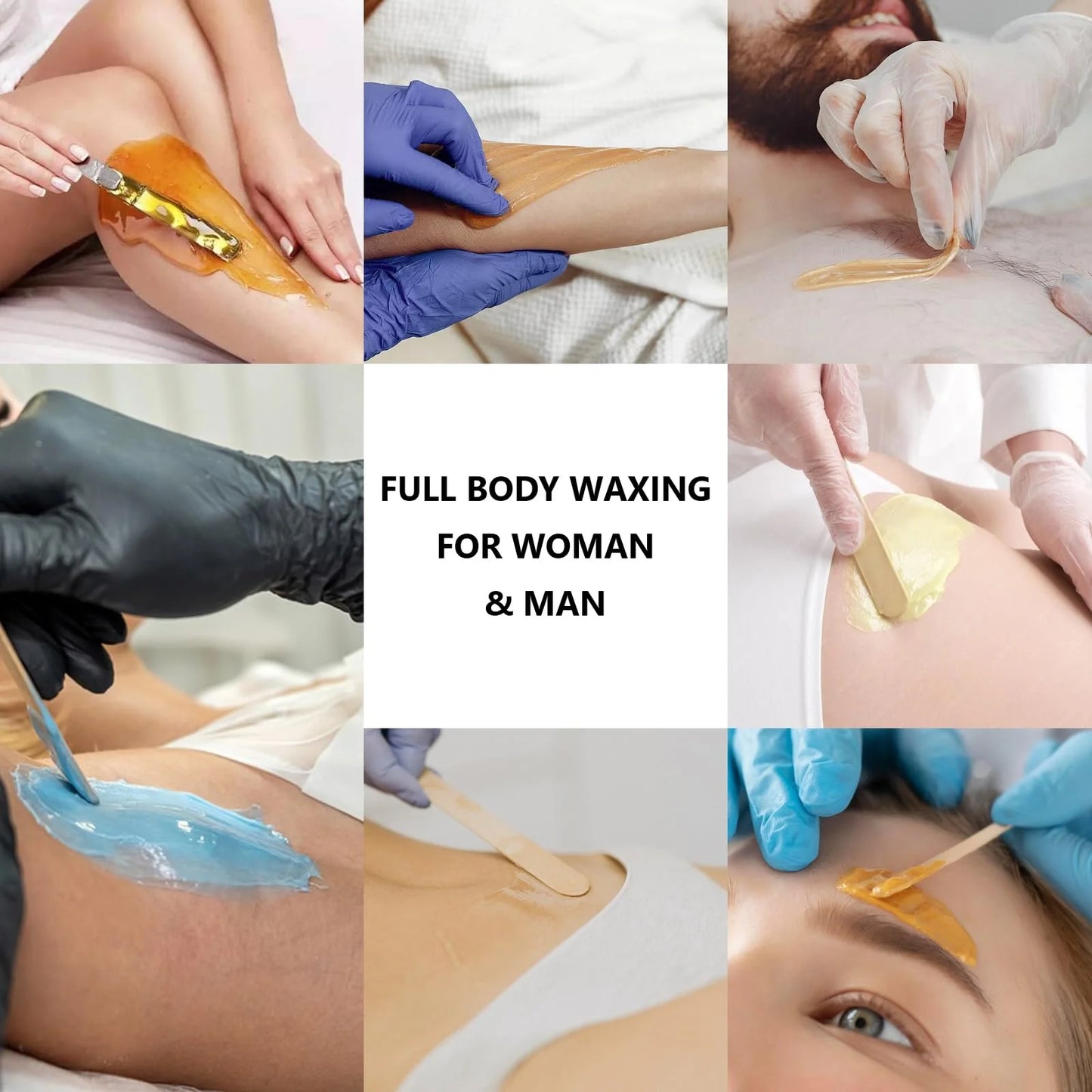 Kit de depilación para mujeres y hombres, 4 bolsas de cera