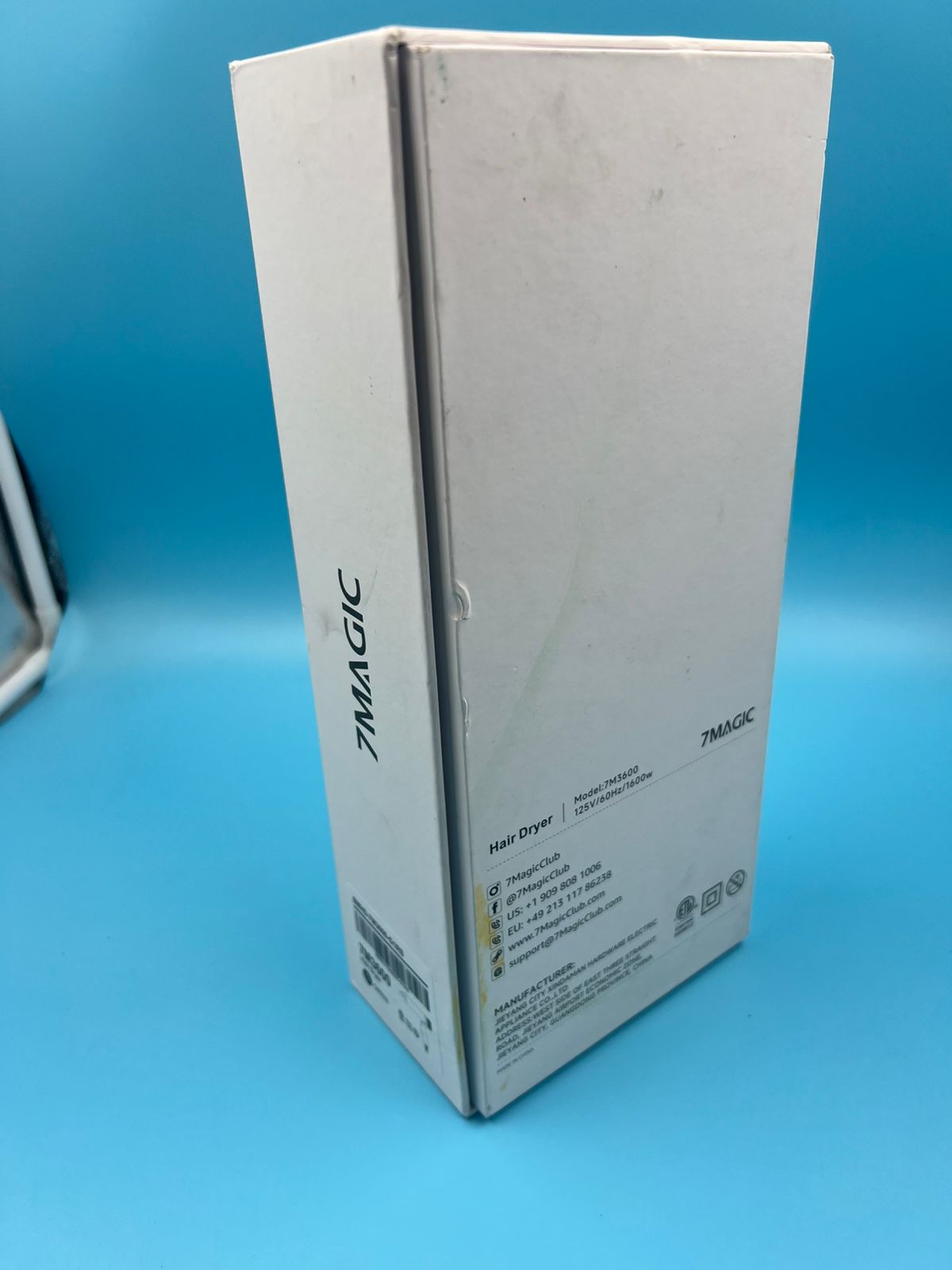 7MAGIC Secador de pelo iónico plegable CAJA CON DETALLE