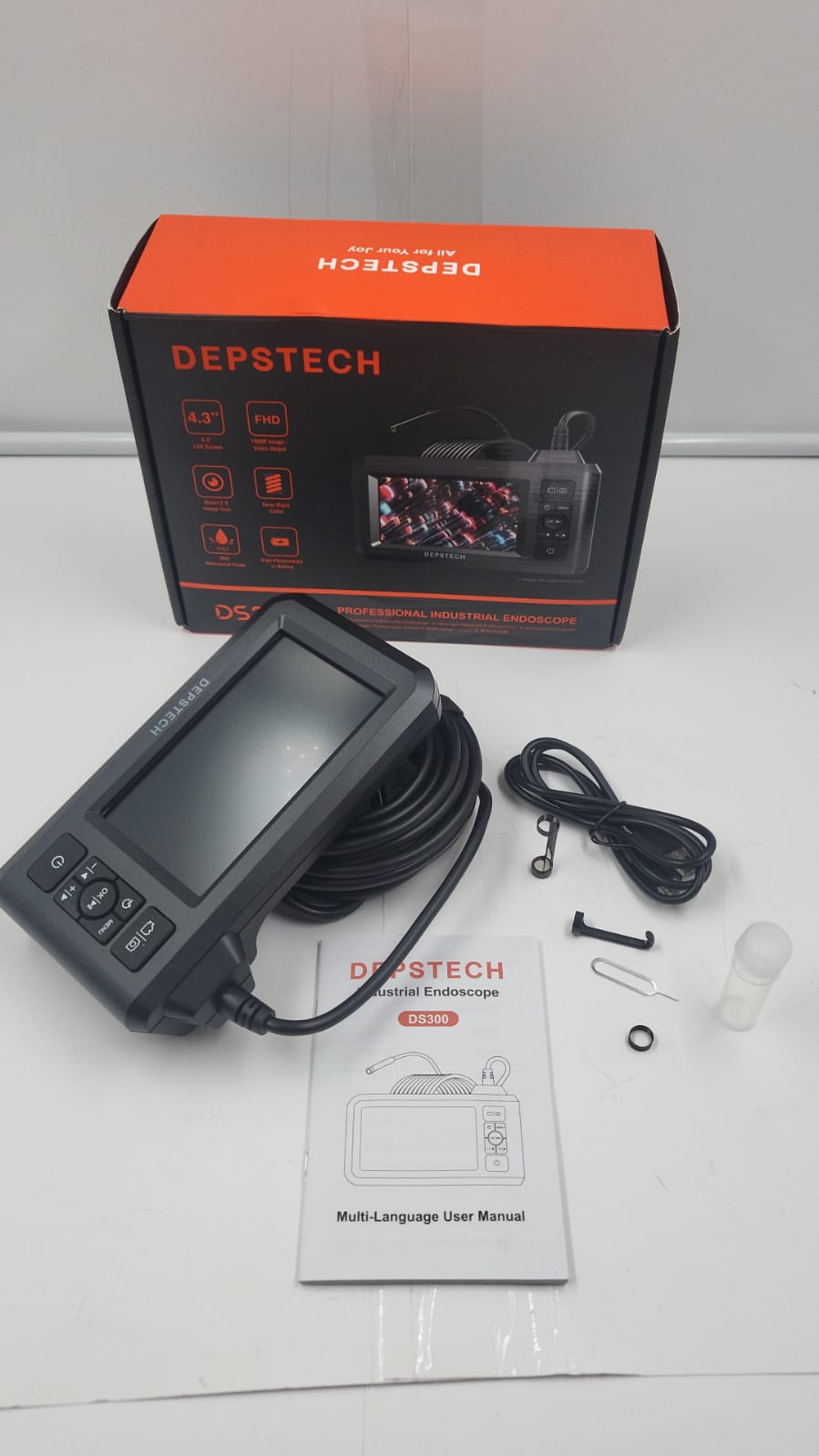 Endoscopio industrial de doble objetivo, cámara de inspección boroscopio DEPSTECH