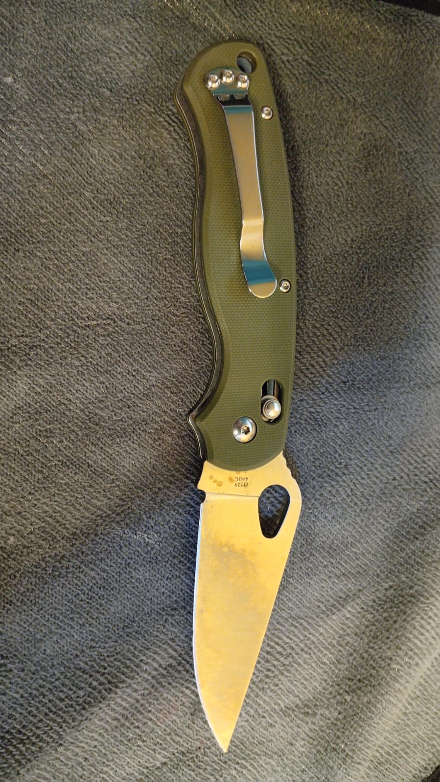 Cuchillo de bolsillo plegable, GANZO, Stainless Steel.(USADO).