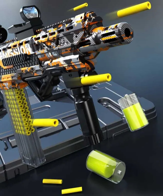 Pistola eléctrica de juguete, balas blandas de alta velocidad. (USADO).