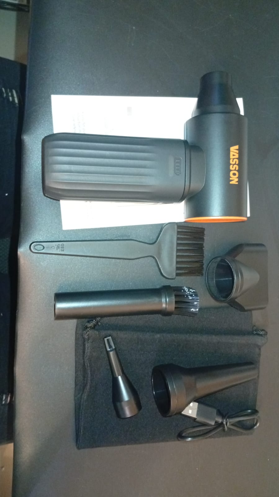 Soplador de aire, inalámbrico de 260000 RPM, Recargable, 3 Vel.