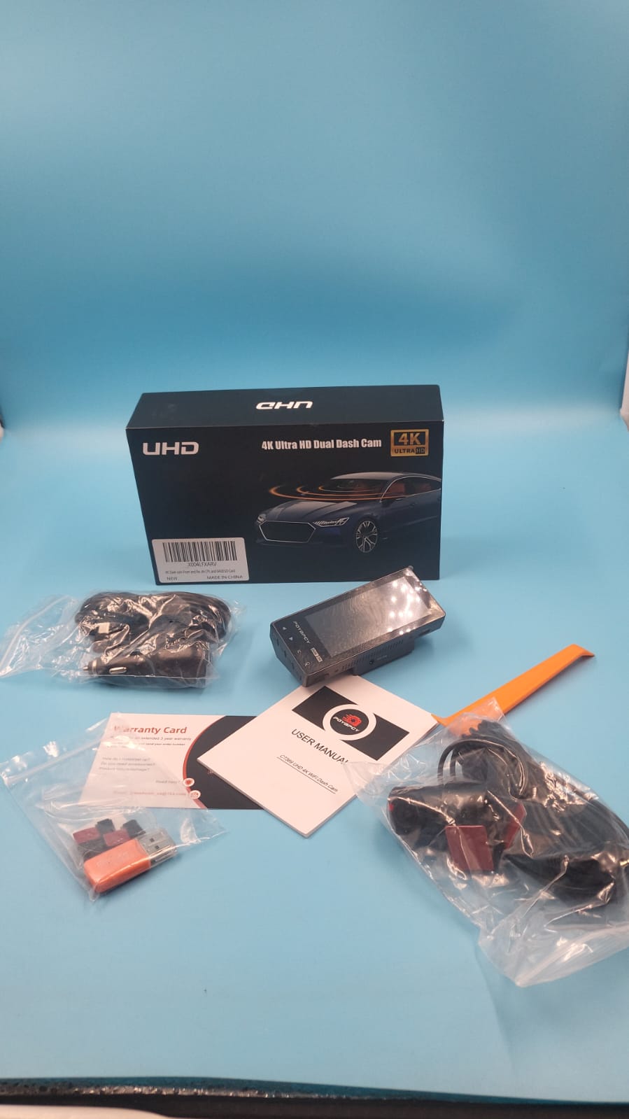 Cámara para coche POYBPCY 4K, WiFi, con tarjeta SD de 64 GB, control por app