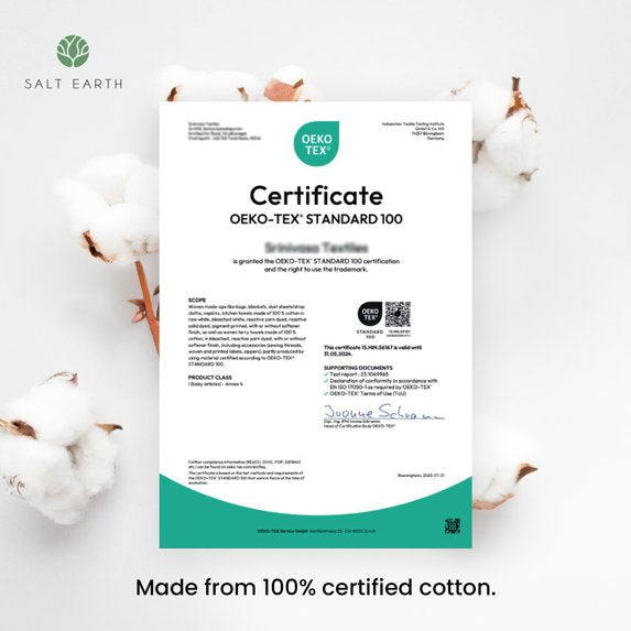 Juego de sábanas Salt Earth Queen de 4 piezas, 100 % algodón.