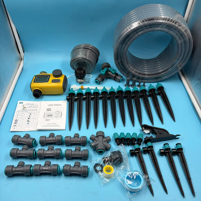 Kit de Riego por Goteo TRJZWA 100 Pies con Temporizador (CON DETALLE)