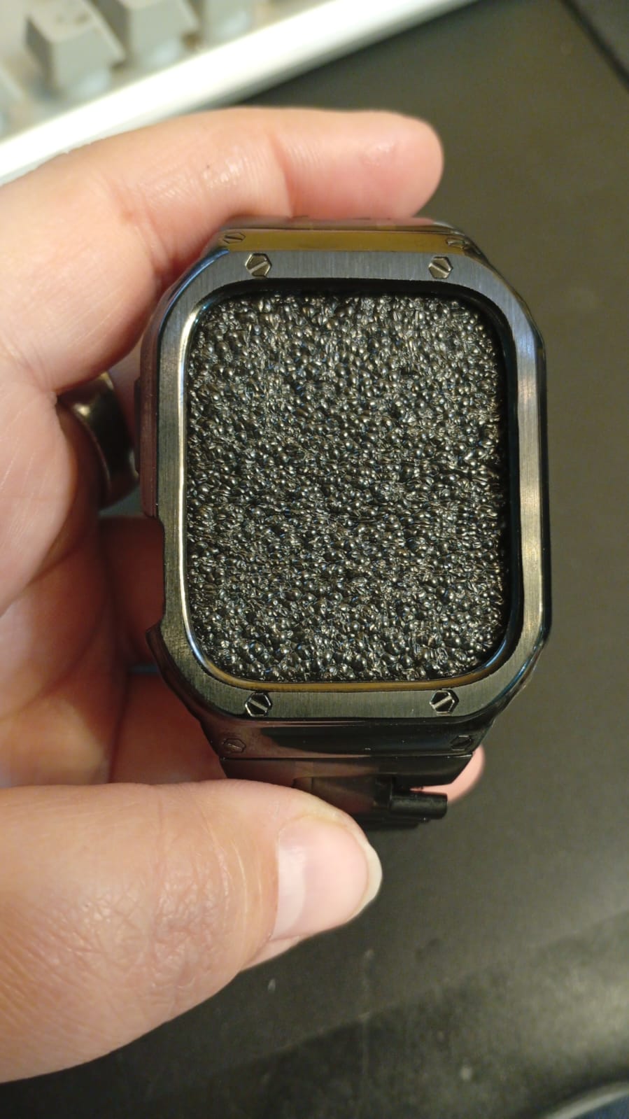 Correa de reloj, acero inoxidable, compatible con Apple Watch.