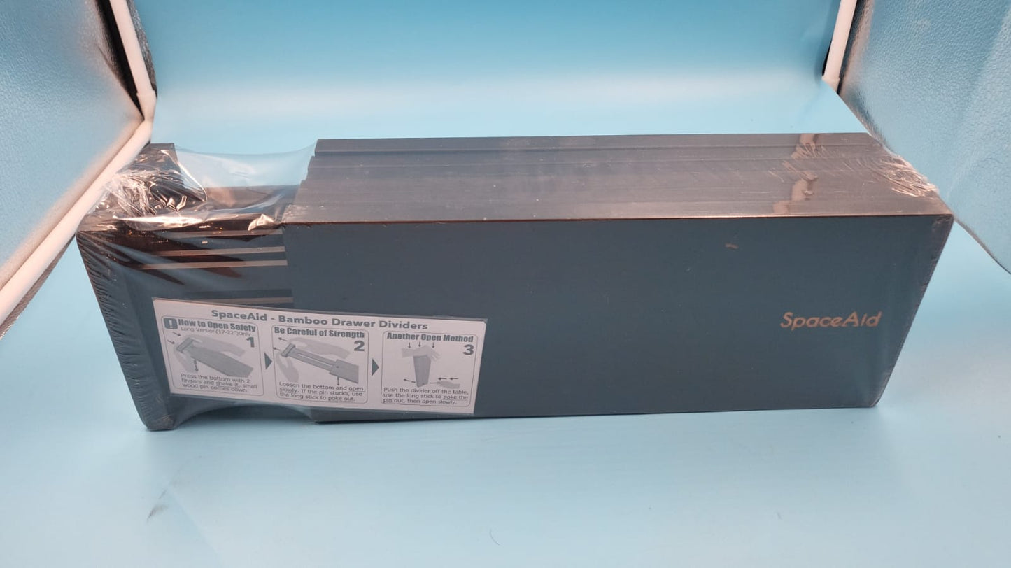 Organizador grande para cajones de cocina, divisores de bambú expandibles