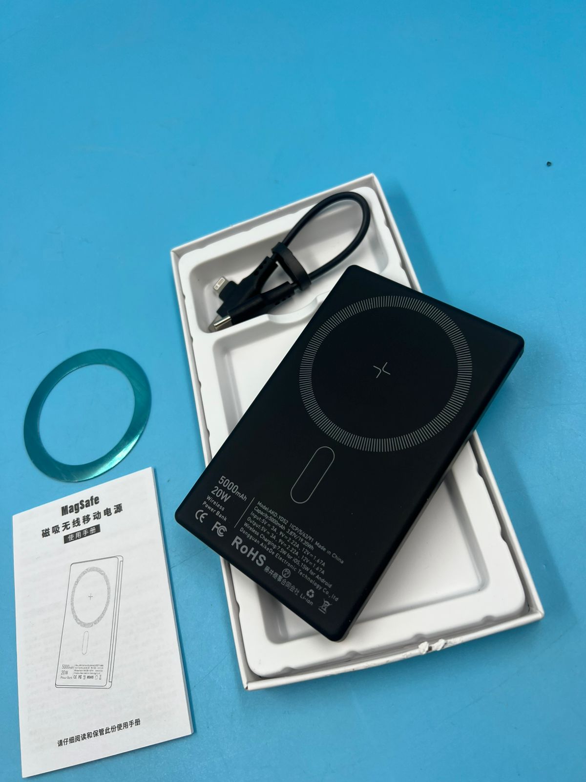 Cargador bateria portátil inalámbrico powerbank 5000 mAh