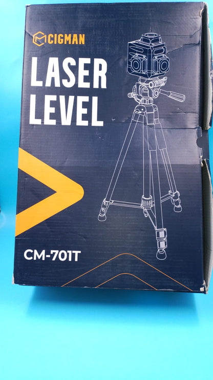 Nivel láser CIGMAN CM701T, 3x360° con trípode ajustable, Recargable.