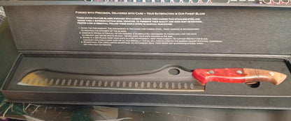 Cuchillo japonés Jikko de 12", para Brisket, mango de epoxi y madera (DETALLE)