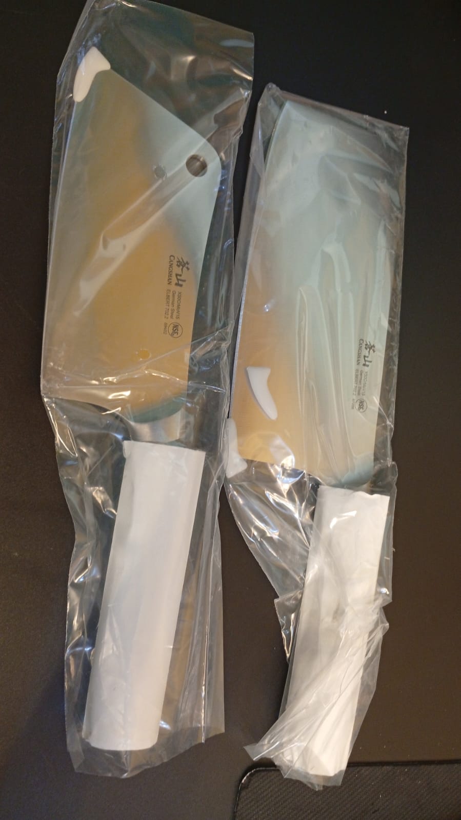 Juego de cuchillos forjados de acero alemán, acacia, Cangshan.