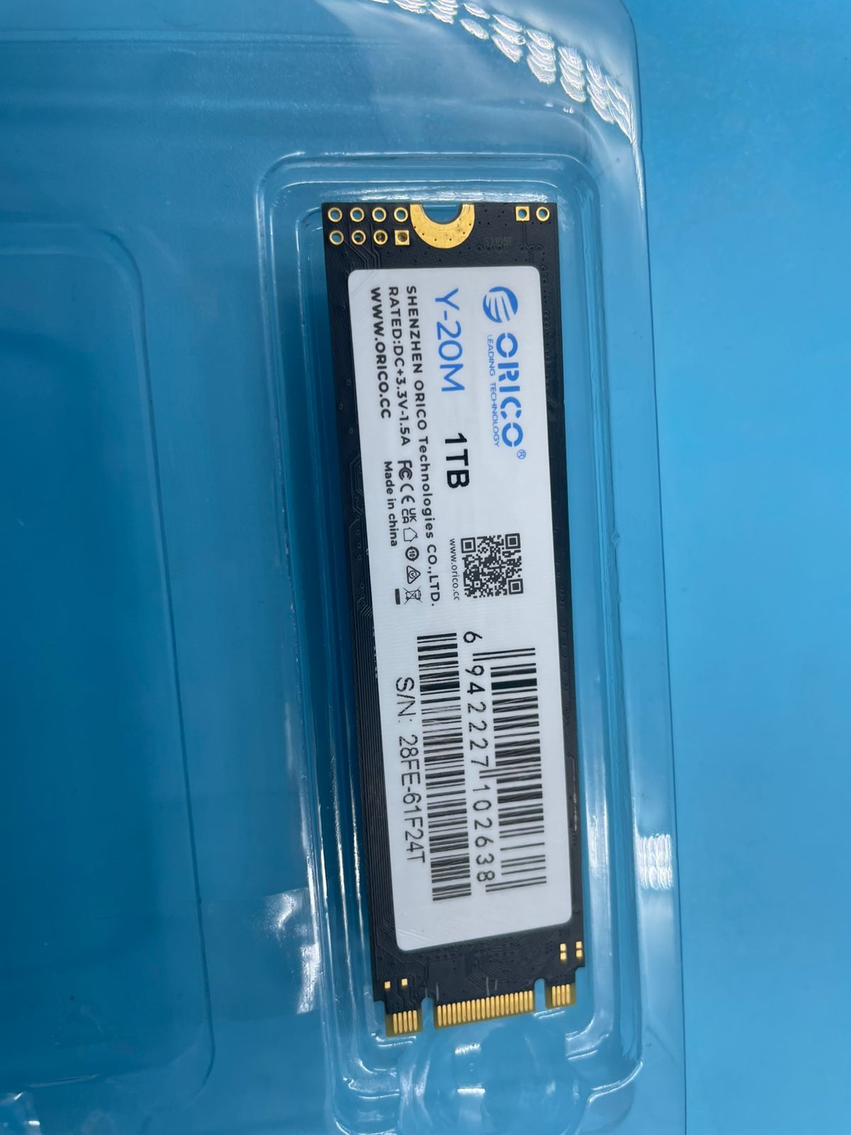 ORICO M.2 2280 SATA SSD, 1 TB.