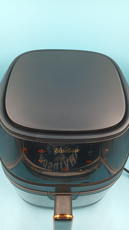 Freidora de Aire Bluebow 7.5QT, Pantalla Táctil 8 en 1, 1700W, Vent. Visible