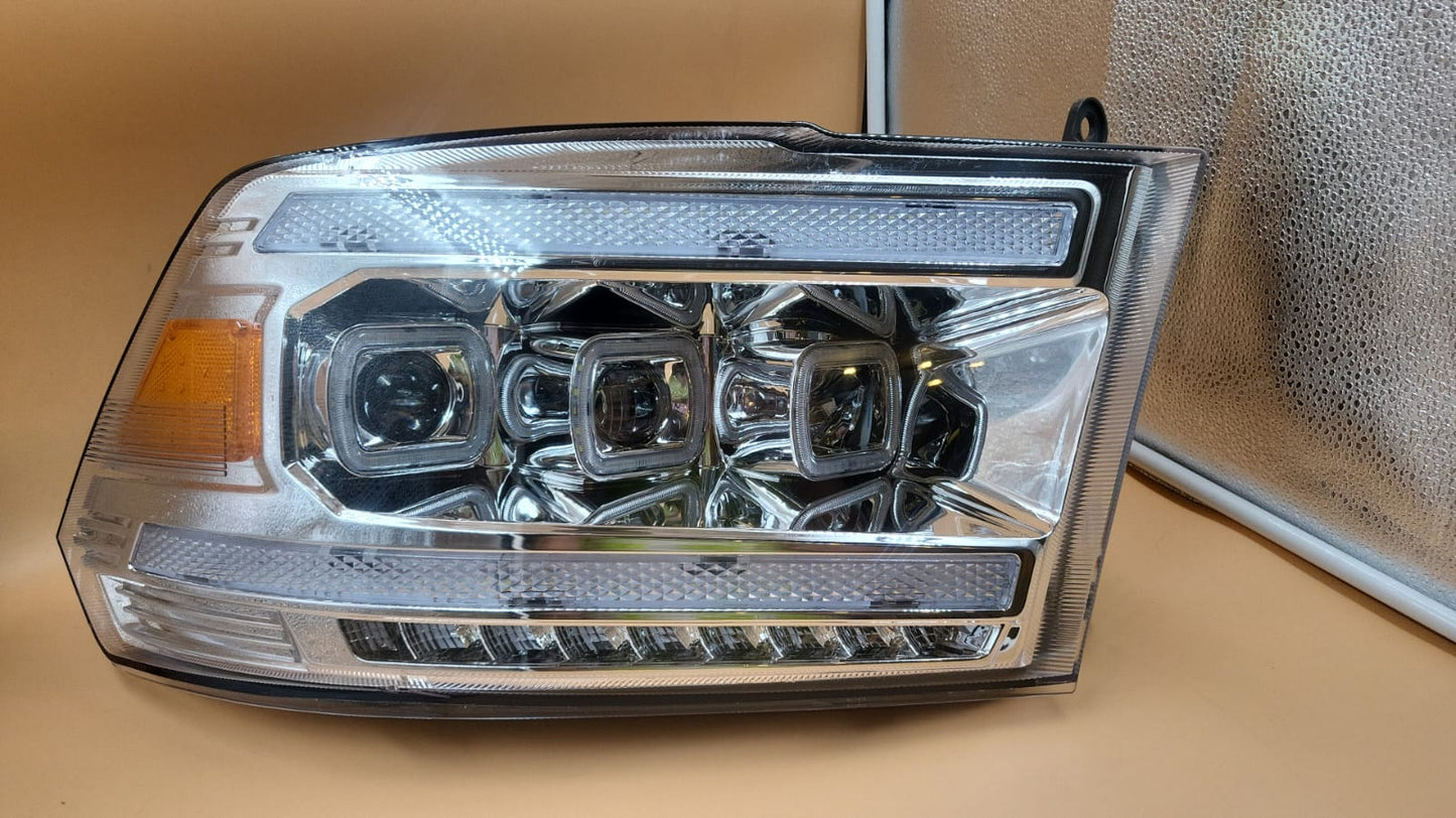 Faros delanteros LED halógenos Dodge Ram 1500 2500 3500 DETALLE