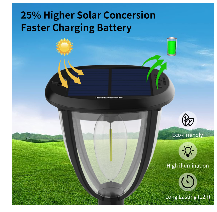 Luces solares para jardín Sidsys, 4Pack, con bombilla, impermeables.