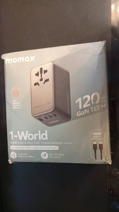 Adaptador de corriente, universal, 120V, 170 W, 2 USB-C 2 USB-A.