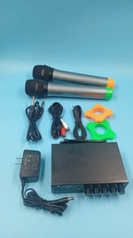 Micrófono de Mano Fifine K036, inalámbrico, de Doble Canal UHF