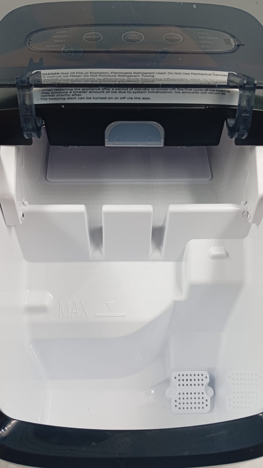 Maquina de hielo, inteligente, 3 tamaños, encimera. (DETALLE)