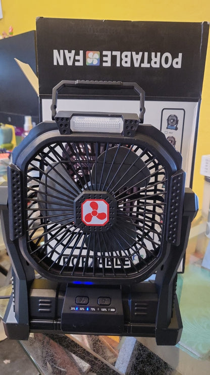 Ventilador Recargable Inalámbrico USB Con Luz LED Detalle