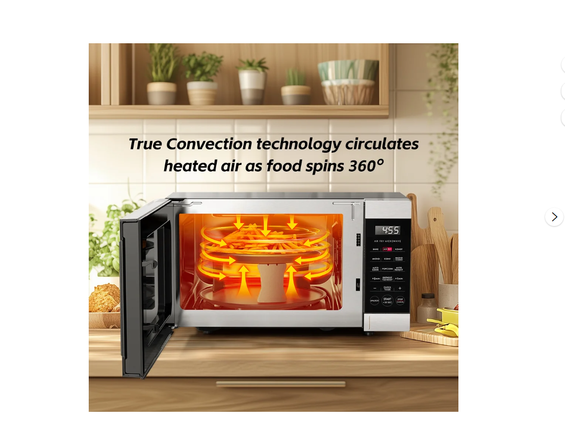 Microondas Galanz con freidora de aire, 0.9 pies, 900V, acero inox.