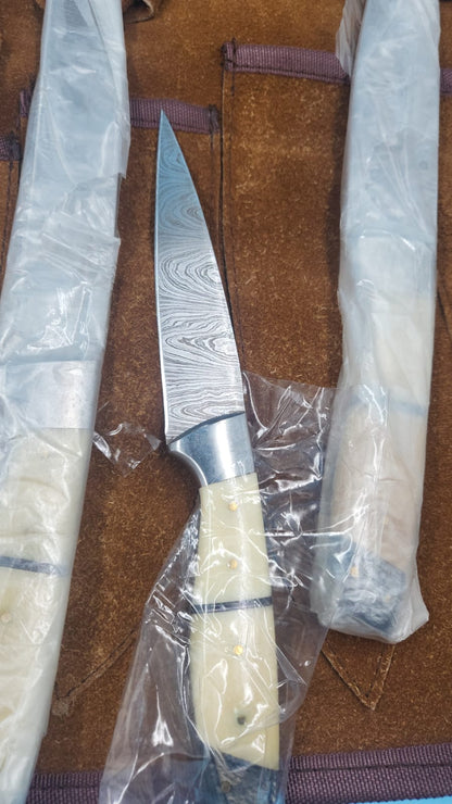 Cuchillos de cocina profesionales GLADIATORSGUILD acero de Damasco 7 piezas