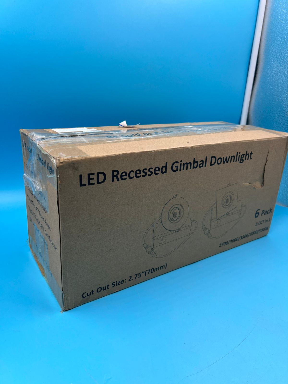 Foco (6) giratorio de cardán empotrado 5 CCT Y 3 CCT  3" lámpara de techo