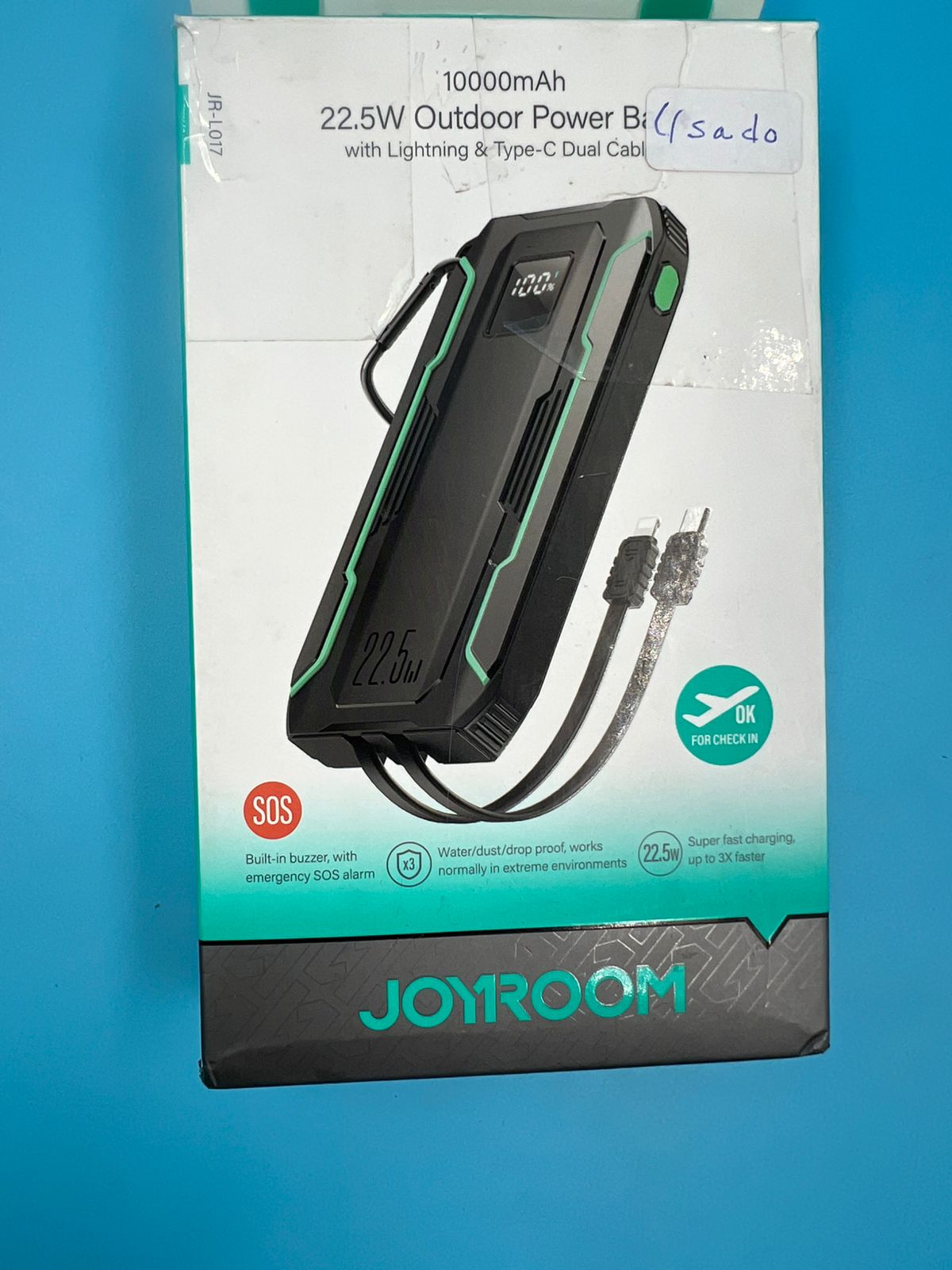 Batería externa Joyroom 10000mAh USB-C y Lighting (USADO)