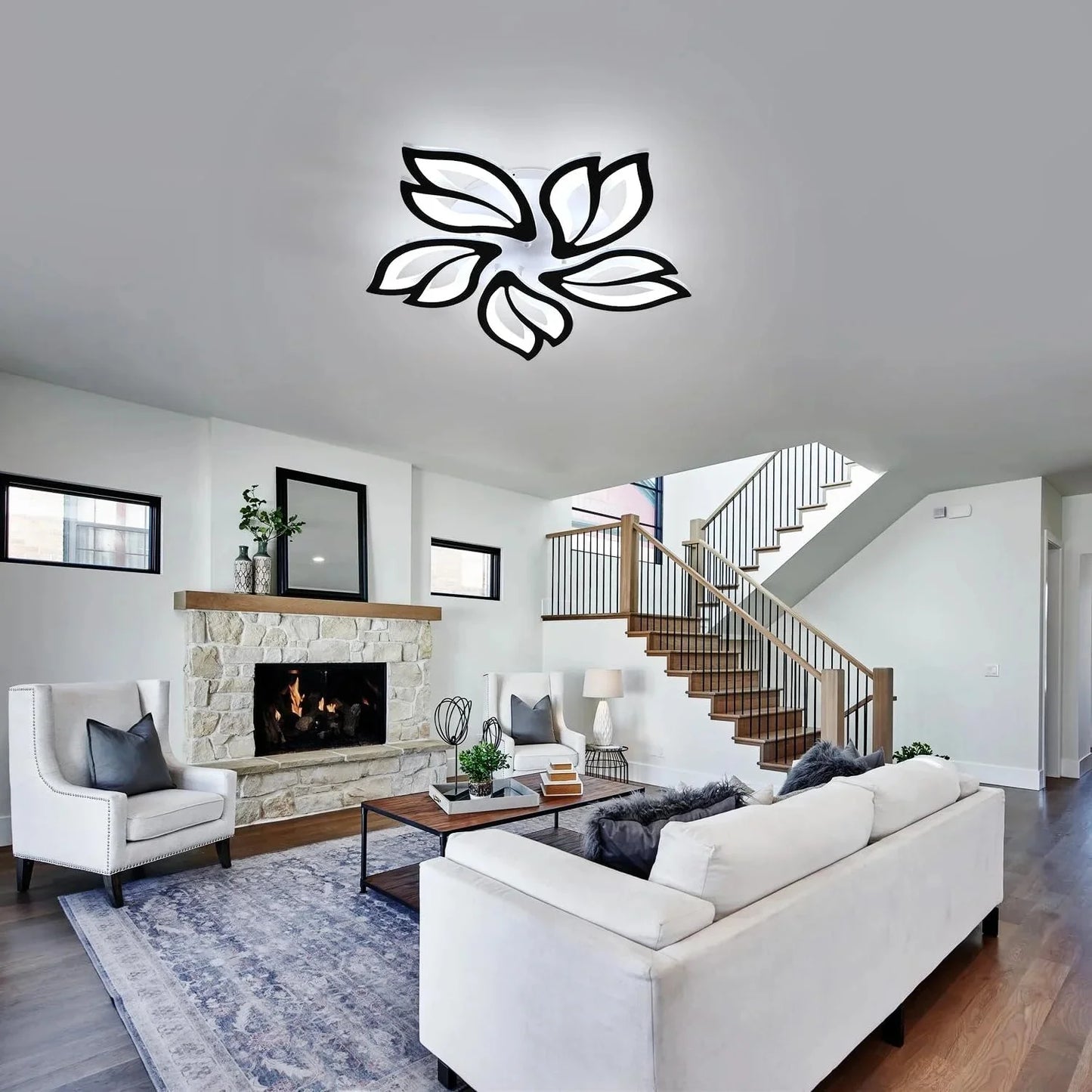 Lámpara de techo LED Garwarm, 60 W, regulable, color negro.