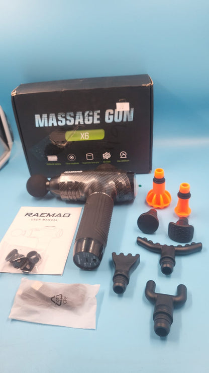 Pistola de masaje RAEMAO, masajeador muscular eléctrico de mano de tejido profundo