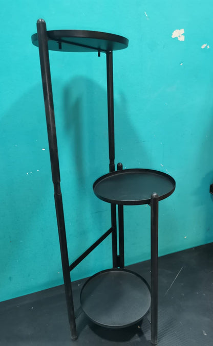 Mesa de Pie 3 Niveles Plegable Metal Negro Ramzyh