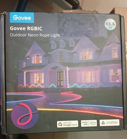 Luces de cuerda Govee de neón para exteriores, 64 pies, RGBIC IP67.
