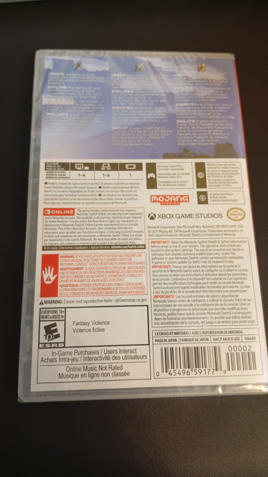 Juego Minecraft, para Nintendo Switch, incluye Mario Mash-Up.