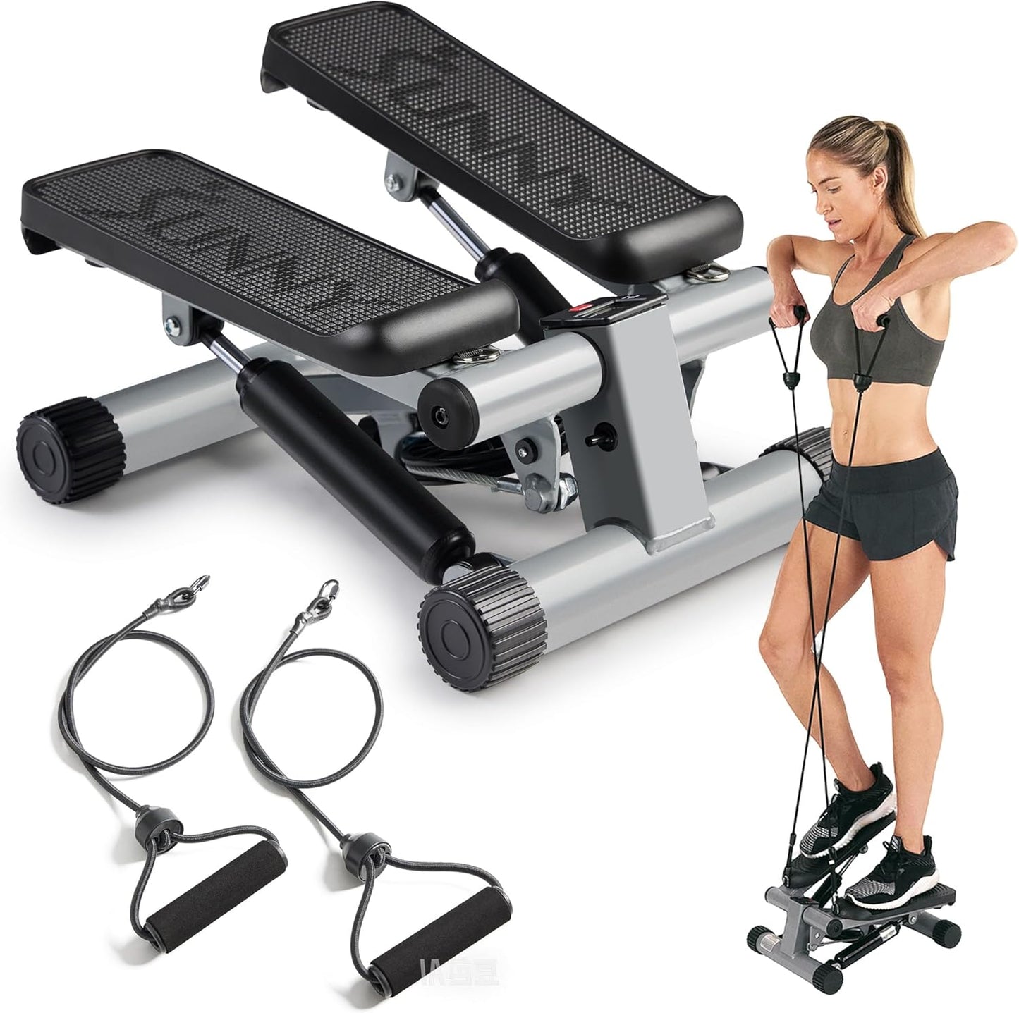 Mini Stepper Escaladora y Bandas de Resistencia. Sunny Health & Fitness