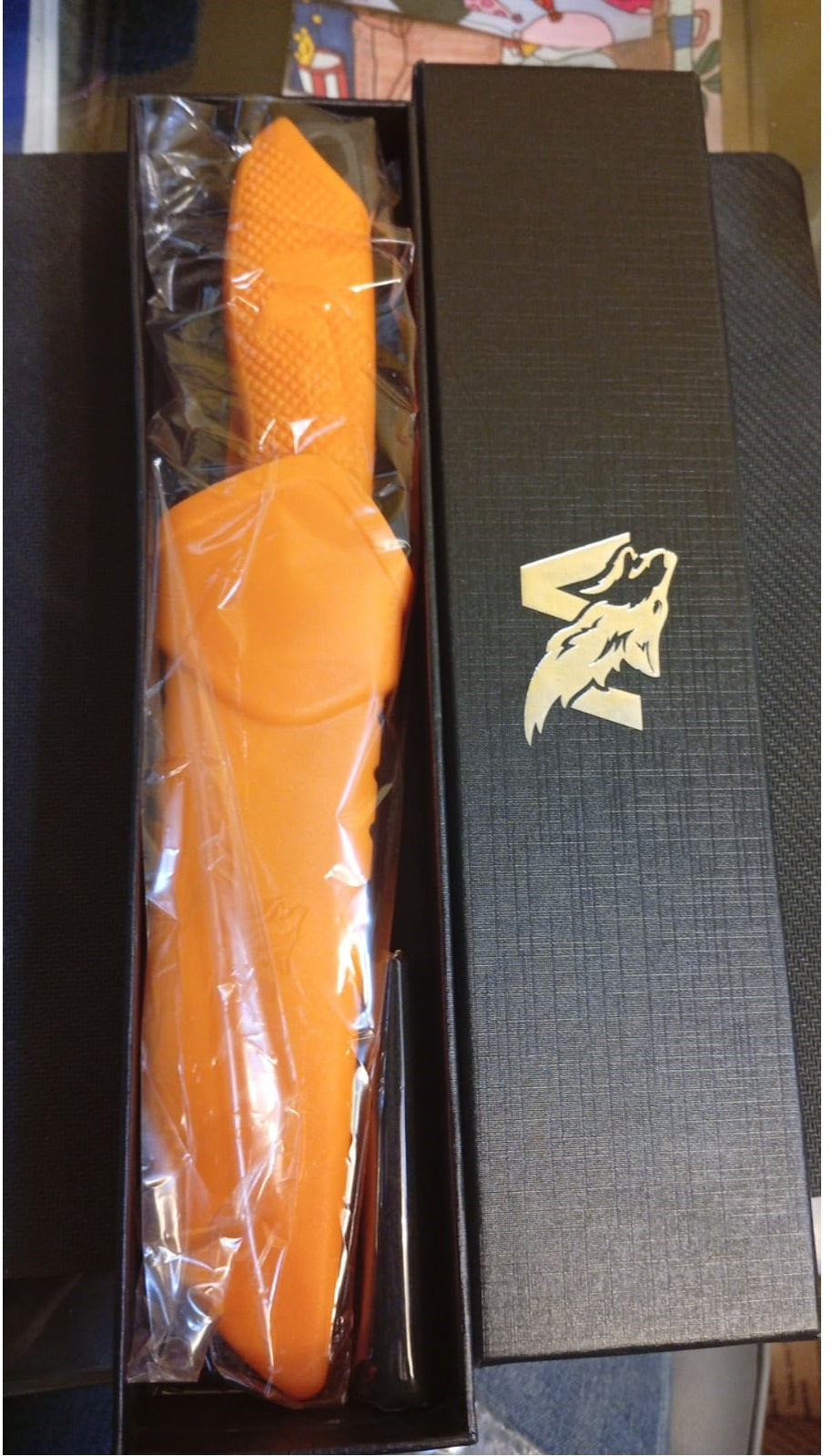 Cuchillo De Caza, Odenwolf - Hunter 2 Naranja Negro, C/funda.